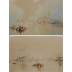 Stephen Frank Wasley (British 1848-1934): Venice, pair watercolours signed 34.5cm x 52cm