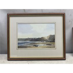 Don Micklethwaite (British 1936-): 'Inner Harbour - Scarborough' 'Cayton Bay' and 'Blenheim', two watercolours and one pen and ink sketch signed, all with titles verso max 21cm x 30cm (3)