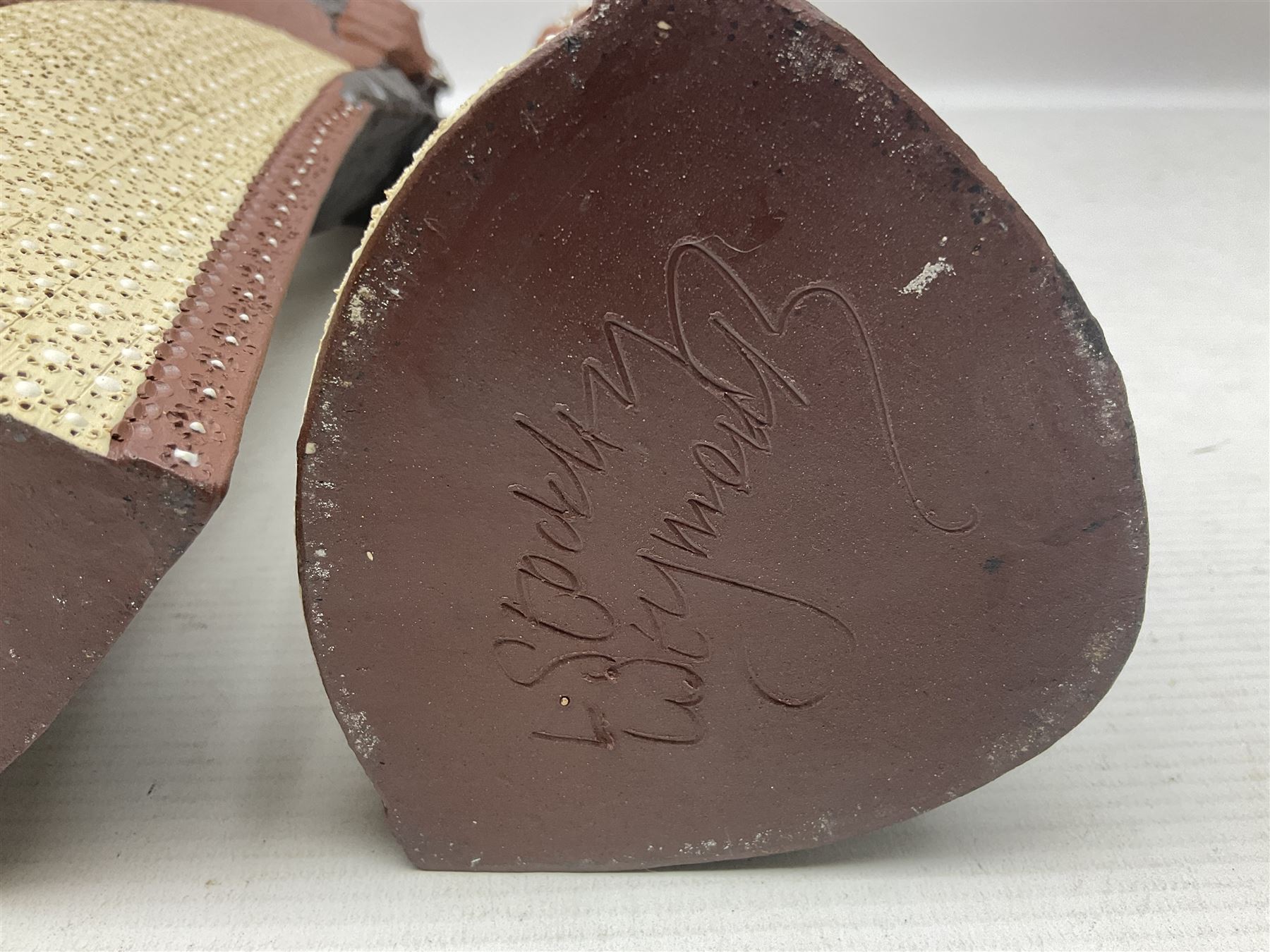 Leonard Stockley; two studio pottery figures modelled as a king and queen, both signed beneath,  H35cm