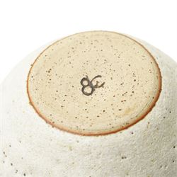 Sarah Butler and Martin Clark: Three works, comprising two bowls and a sleeve vase, each with incised potters mark to bases, and one with Heals mark, sleeve vase H24cm (3)