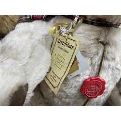 Four modern limited edition teddy bears - two by Russ Berrie, 'Hanley' H56cm and 'Barrymore'; Hermann with growler mechanism; and Northumberland Bearcraft 'Seaton' No.24/50 (4)