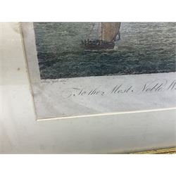 After Benjamin Gale of Hull (British 1741-1823): 'South East View of Kingston upon Hull', hand-coloured engraving by J Taylor pub. 10th June 1796, inscribed 'To the Most Noble William Marquis of Lansdowne, this Plate is Humbly Dedicated' in the plate 26cm x 46cm and Thomas Mann Baynes (British 1794-1876) after Beckett (British 18th/29th century): 'Bridlington Quay from the South West', engraving with hand colouring 18cm x 35cm (2)
