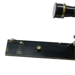 MKI Watkin Clinometer No. 1 1894, military issue Hall Bros theodolite no. 40467, and a military issue B562 gap measurer No. 3, all within fitted canvas/wooden cases