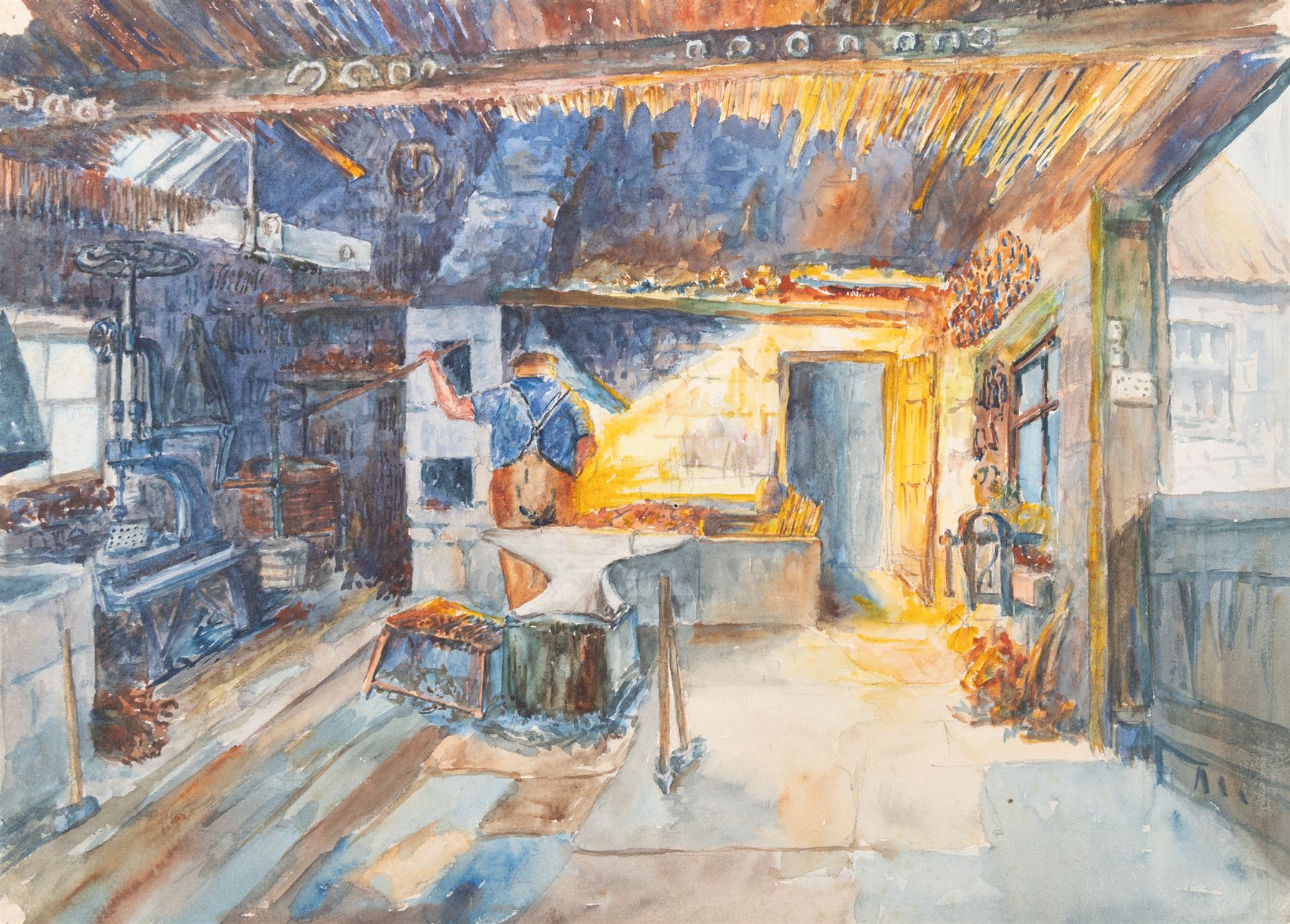 George Farquhar Pennington (British 1872-1961): Scarborough Castle 'The Village Smithy Lythe' 'Cottages Lythe' and 'The Vicarage Lythe' and others, six watercolours variously signed and titled, max 28cm x 39cm (6) (unframed)