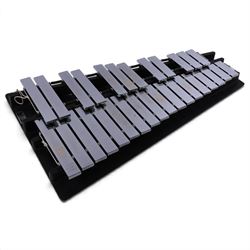 Viscount Percussion A-440 concert glockenspiel, made in England, with graduated metal bars...