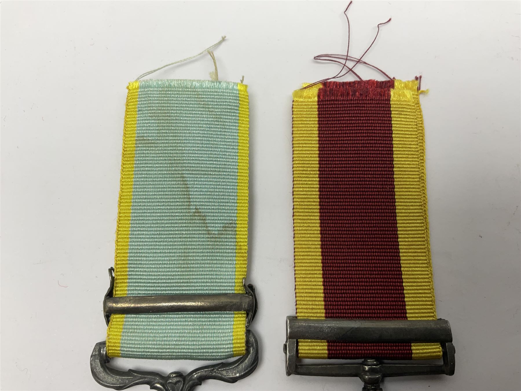 Seven copies of early medals - Waterloo, Crimea, Mediterranean, China 1900, Victoria Cross, Natal Rebellion and Tibet 1903-4; all with ribbons (7)