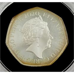 The Royal Mint 2020 'Withdrawal from the European Union' United Kingdom silver proof fifty pence coin, cased with certificate