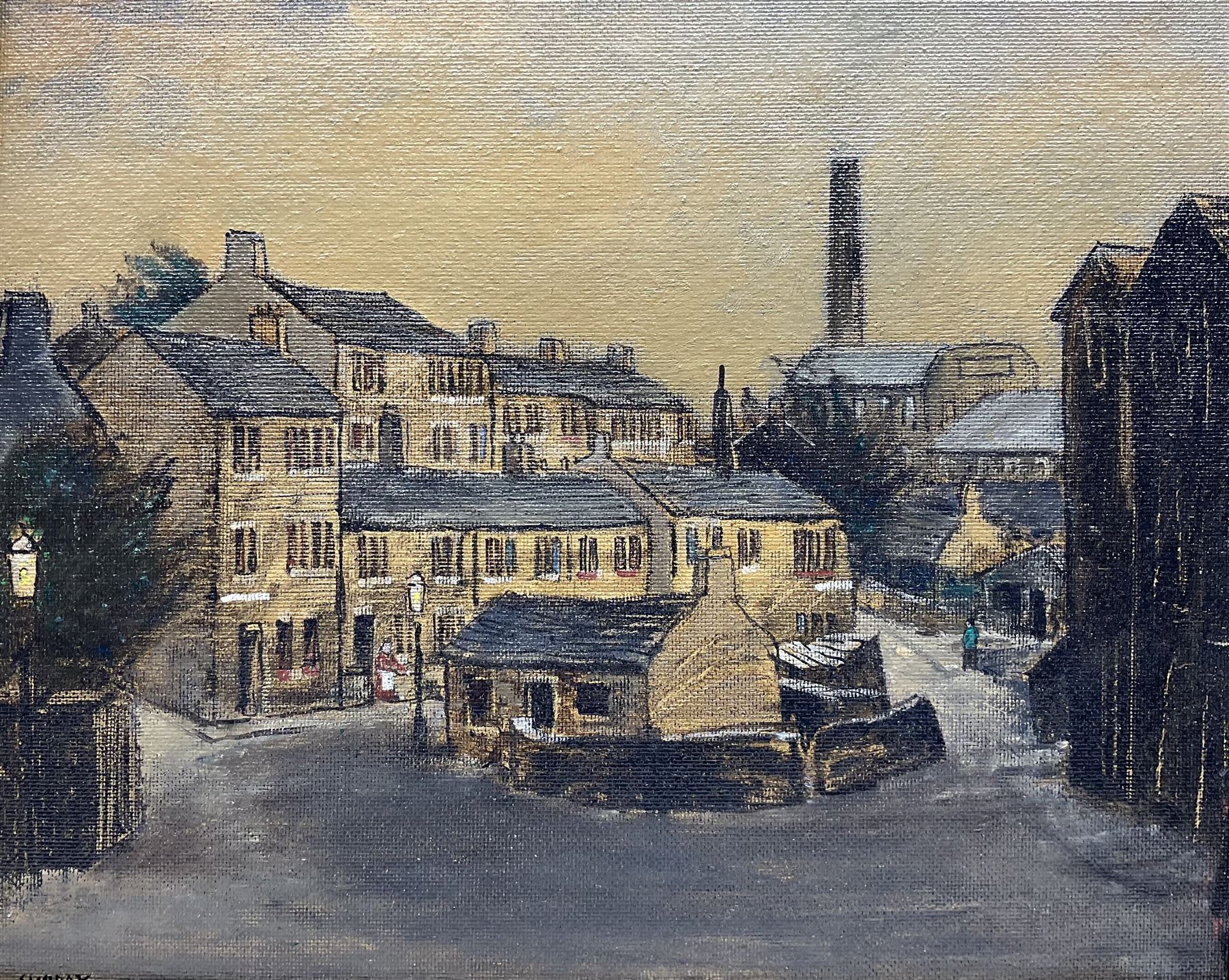 Peter Brook (Northern British 1927-2009): 'Sunday', oil on board signed and titled 39cm x 49cm 
Provenance: West Yorkshire dec'd estate; the deceased was good friends with the artist.