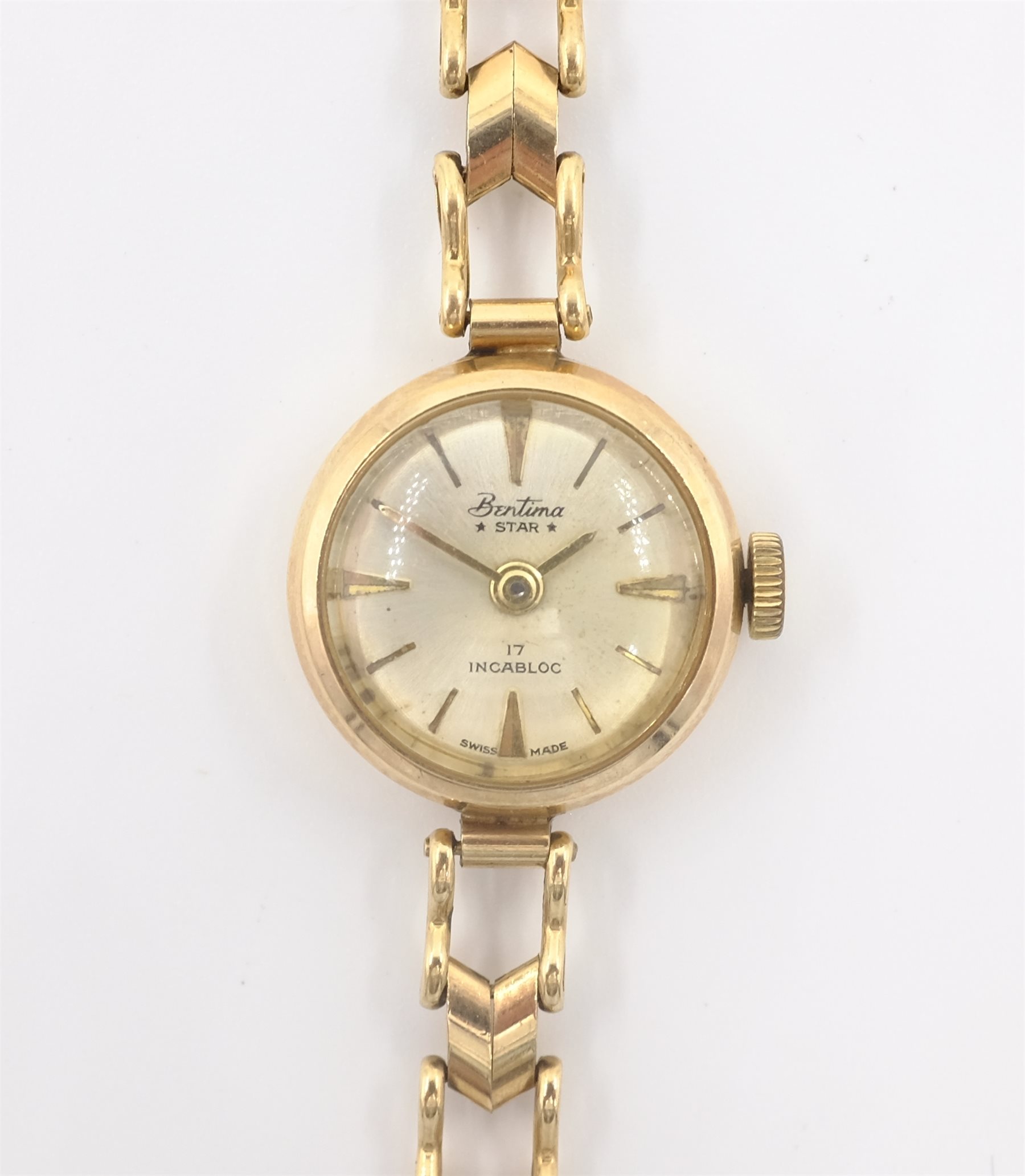 Bentima Star 17 Incabloc Swiss made 9ct gold bracelet wristwatch