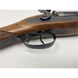SHOTGUN CERTIFICATE REQUIRED: Fabbrica Armi F.lli Pietta Gussago BS Italy 12-bore side-by-side muzzle loading black powder double barrel percussion hammer gun, retailed by Navy Arms Co. Ridgefield N.J., the 71cm (28