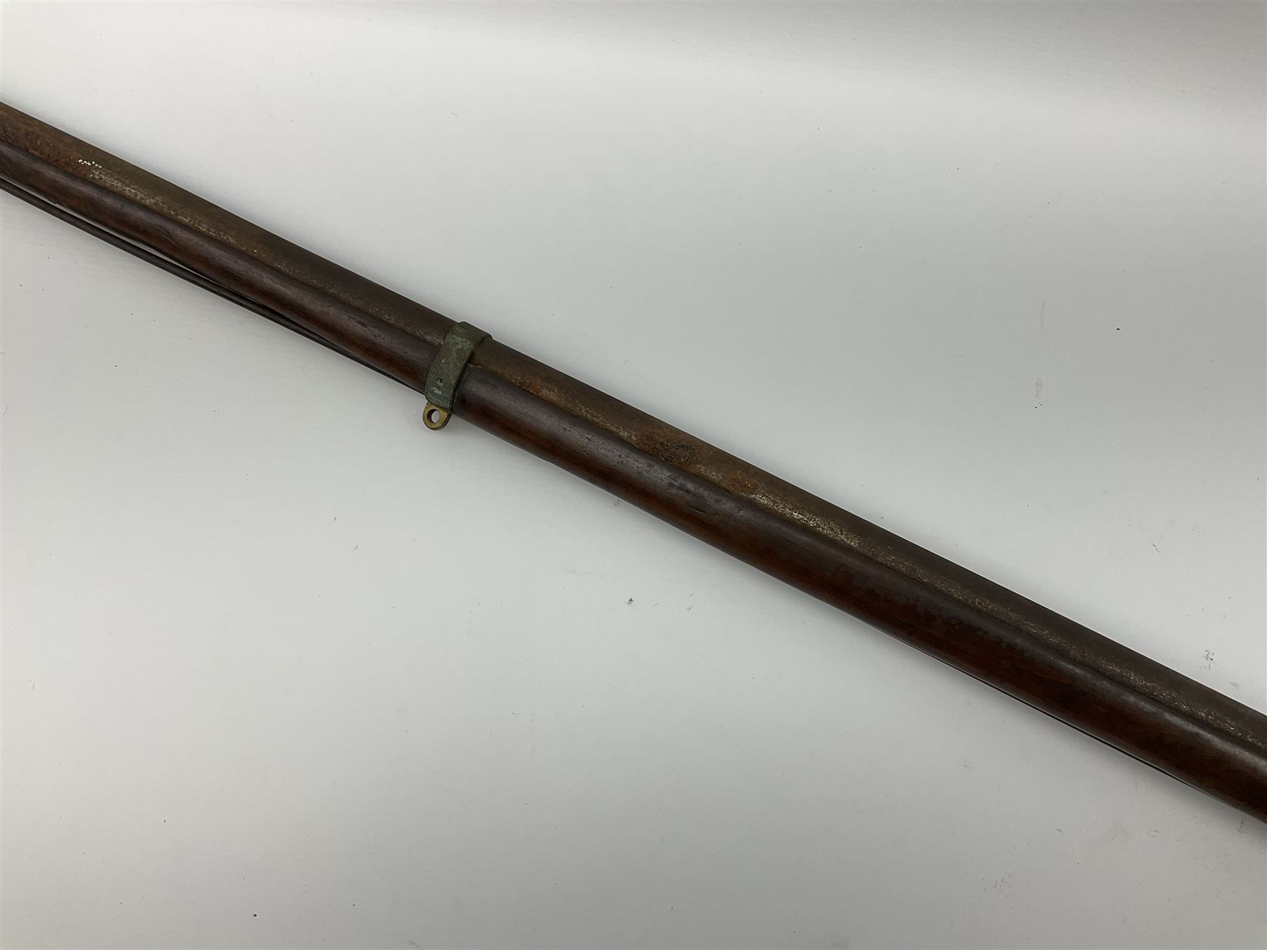 19th century continental flintlock musket for restoration or display, the studded walnut full stock with brass mounts, lock stamped with bumble bee logo possibly for Dresse-Laloux & Cie Liege, under barrel ramrod and one sling swivel, proof marks visible, L166.5cm