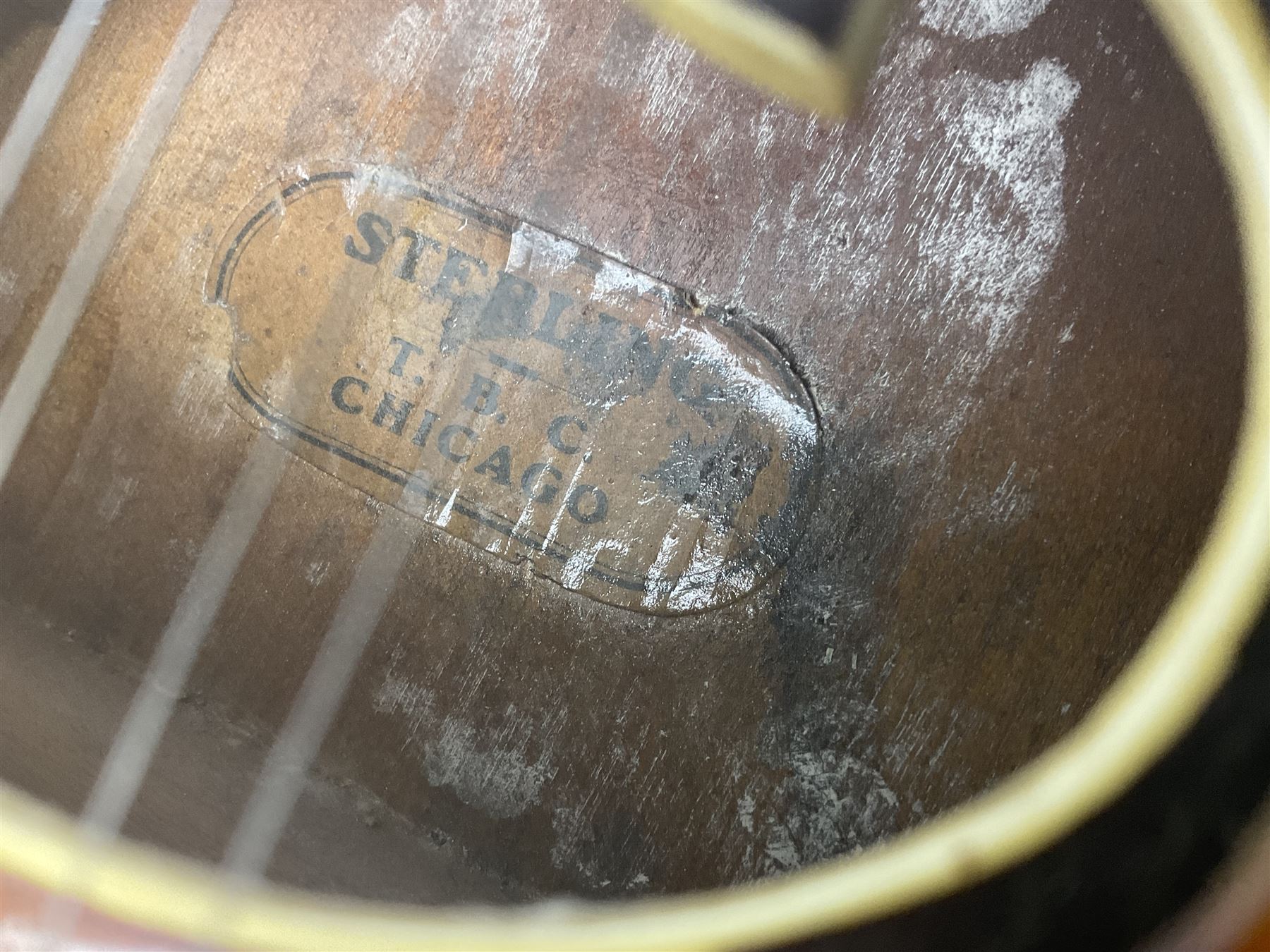 American Sterling T.B.C. Chicago eight-string mandolin with sunburst finish; bears maker's label; L63cm