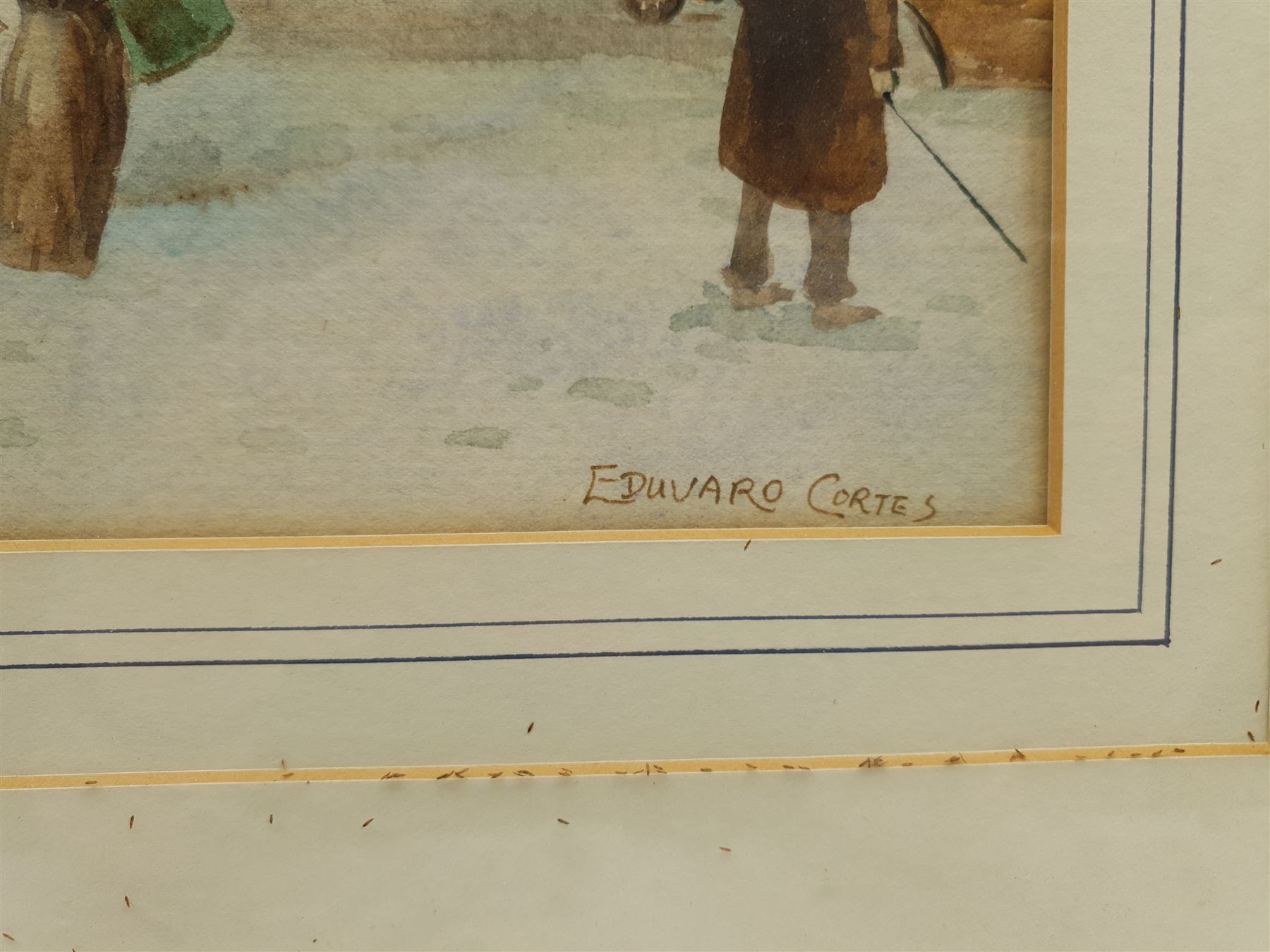 After Edouard Cortes (French 1882-1969): Parisian Street, watercolour signed 25cm x 38cm