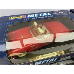 Revell - seven 1:18 scale die-cast models comprising '55 Ford Thunderbird; '56 Thunderbird 'Pink Dream'; '69 Corvette Convertible; 1965 Ford Mustang Convertible; Honda NSX; Pininfarina Mythos; and BMW Isetta 250; all boxed (7)