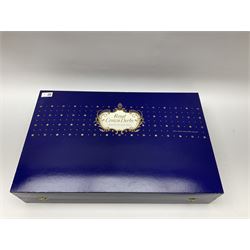 A Royal Crown Derby Quail teaset, comprising teapot, milk jug, and sucrier, all modelled in the form of quails, two cups, two saucers, and two side plates, decorated in the Imari palette, with printed marks beneath, in fitted makers box. 