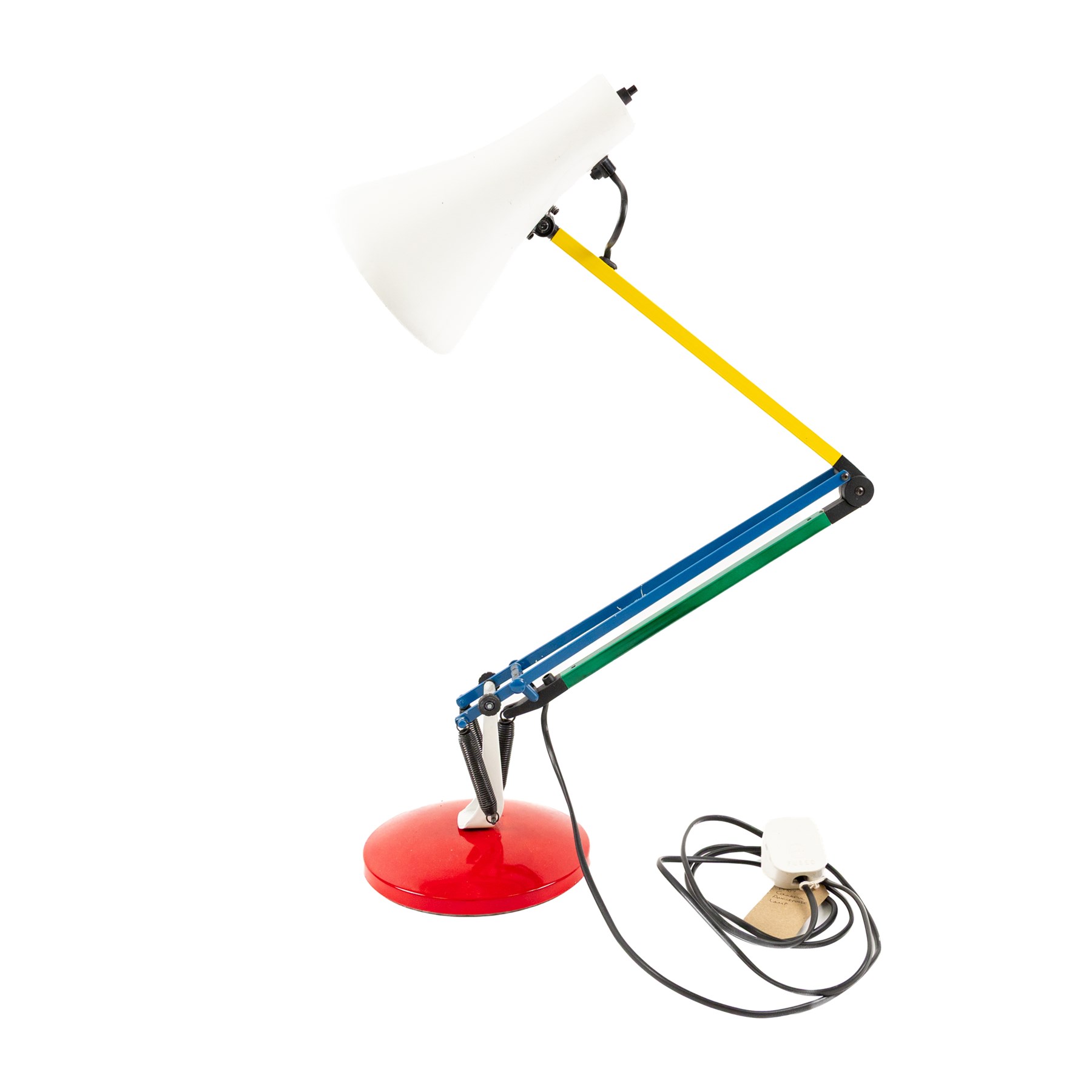 Anglepoise lamp in white, red, yellow and green, H74cm