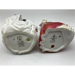 Five Royal Doulton figures, comprising Flower of Love HN3970, Emily HN3688, Southern Belle HN2229, Helen HN3886 and My Love HN2339, all with printed mark beneath, some with boxes, together with a Royal Doulton Figures reference book by D Eyles and R Dennis