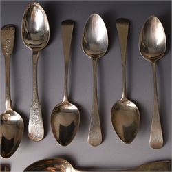 Collection of various silver teaspoons, 19th and 20th century, various dates and makers