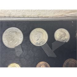 King George VI 1950 nine coin proof set, in Royal Mint red card box