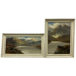 John Henry Boel (aka Francis Jameson) (British fl.1889-1912): Highland Loch Landscape, two oils on canvas signed and dated 1914 max 34cm x 24cm (2)