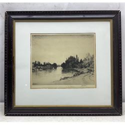 John Firthwood aka John Fullwood (British 1854-1931): Landscape and River Scenes, set of four etchings signed in pencil, one labelled 'Fullwood' verso max 22cm x 40cm (4) 