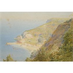 Samuel Edward Kelly (British 1862-1935): Dorset Coast - Baddacombe Beach Torquay, watercol...