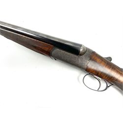 Very fine Westley Richards 12-bore side-by-side double barrel boxlock ejector live pigeon sporting gun, c1910, very heavy and thick 76.5cm blued tightly choked barrels with 2.5