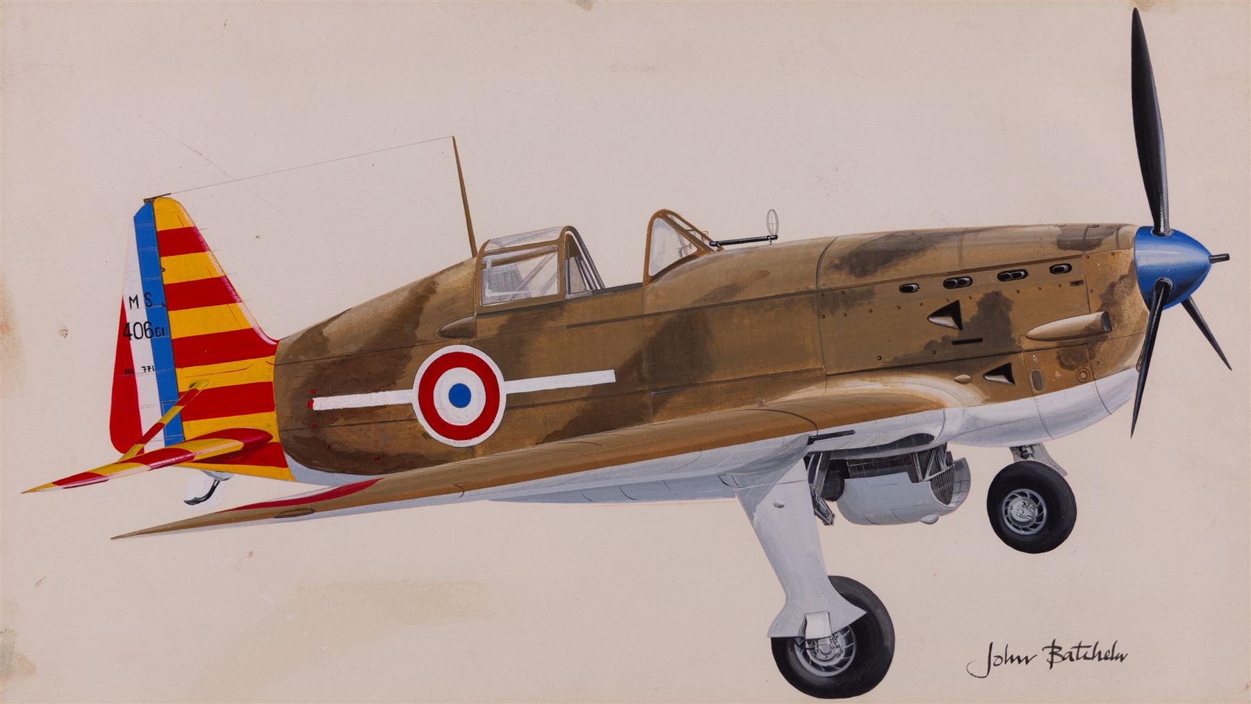 John Batchelor (British 1936-2019): Aircraft Studies, set of eleven gouaches variously signed and inscribed, max 35cm x 52cm (11)