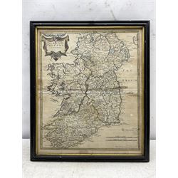 Robert Morden (British c.1650-1703): 'The Kingdom of Ireland', 18th century engraved map with later hand colour 42cm x 35cm