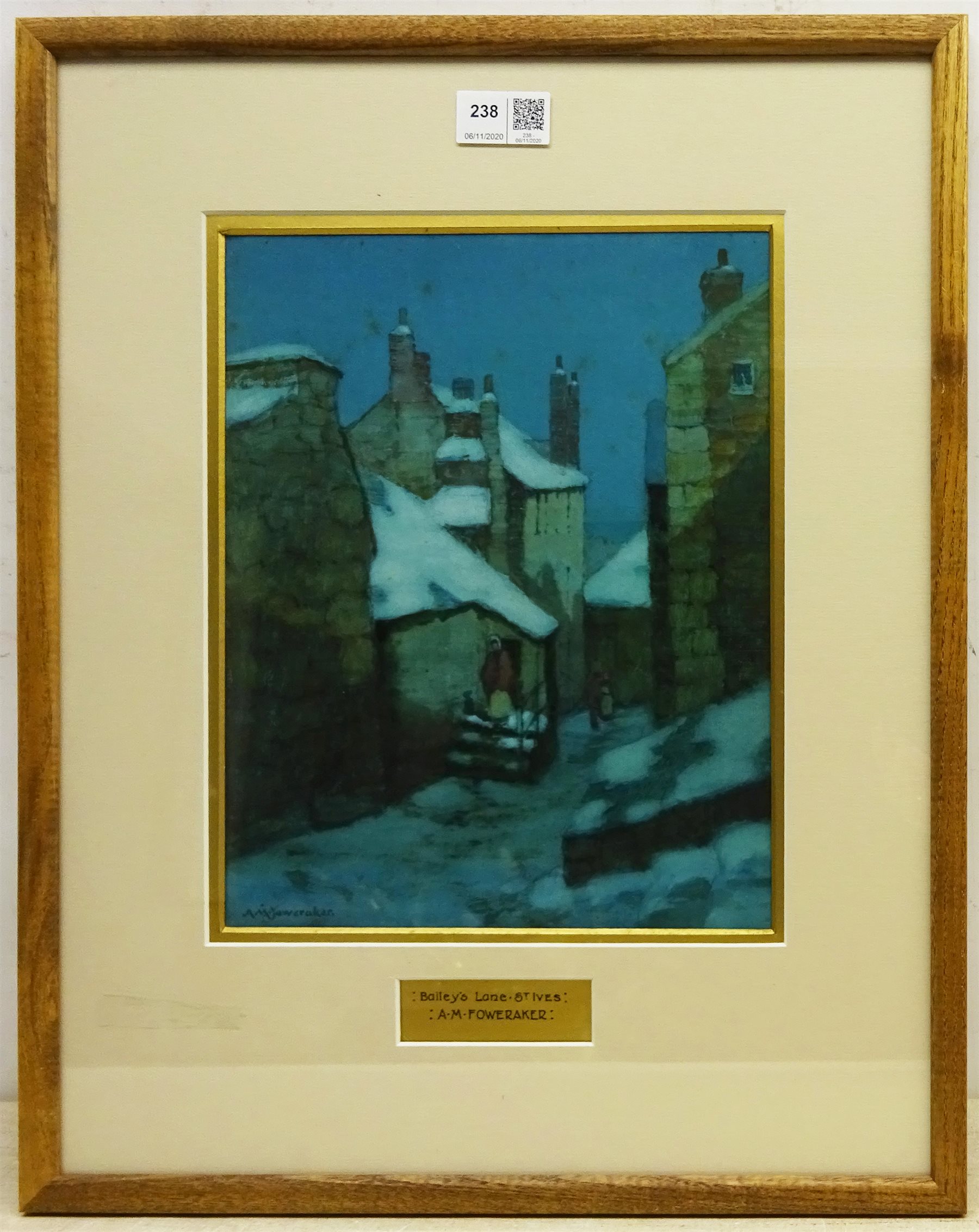 Albert Moulton Foweraker (British 1873-1942): 'Bailey's Lane St. Ives', watercolour signed 28.5cm x 22.5cm