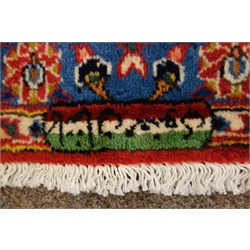 Kashan signed red ground rug, central medallion, repeating border, 374cm x 295cm mao0107  