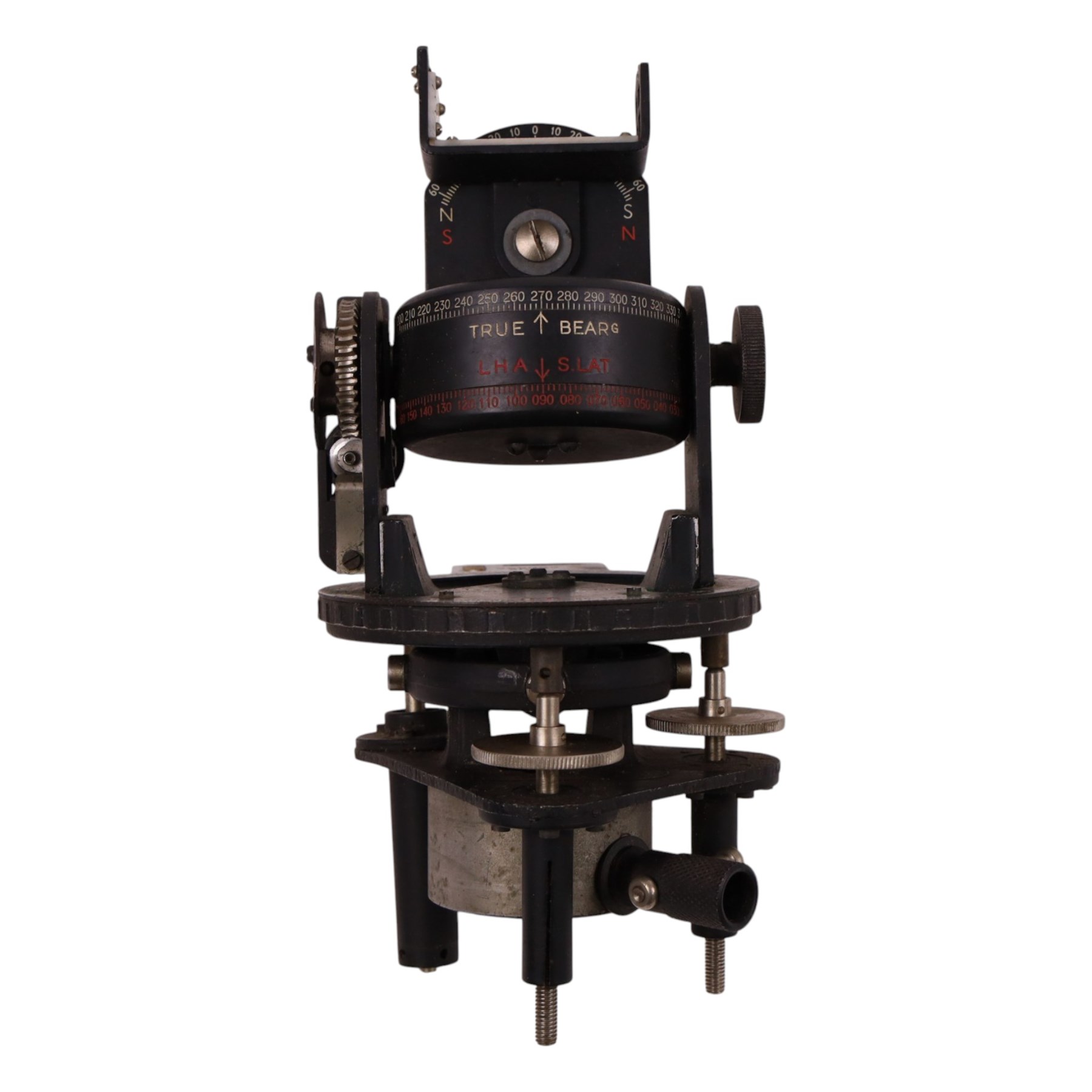 WWII Air Ministry Astro compass MKII, patented '6A/11740 4-P', in wooden case