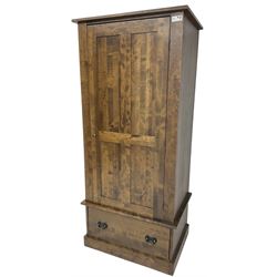 Laura Ashley - 'Garrat' chestnut single wardrobe, fitted with single panelled door over a deep drawer