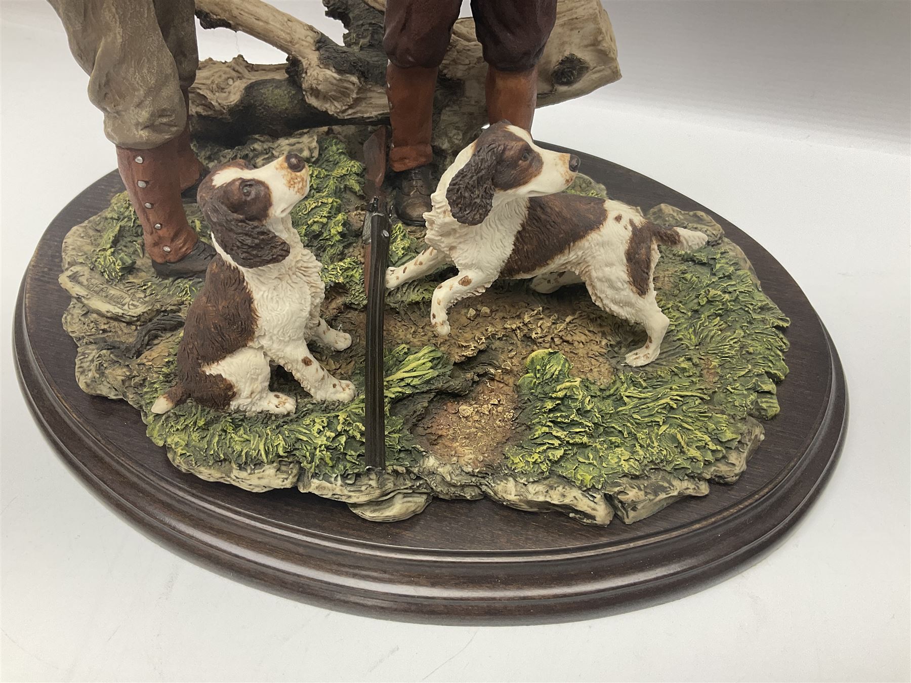 Four Country Artists figures, comprising Shooting figure group by K.Sherwin, Gun dog figure group, First Brace - Labrador and First Brace - Springer, largest H35cm 