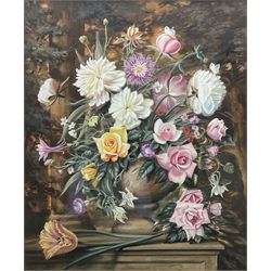 Frank Lonsdale (Scarborough 20th century): Still Life of Flowers, gouache signed and dated 1966, 59cm x 49cm