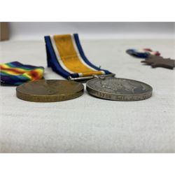 WW1 trio of medals comprising British War Medal, 1914-15 Star and Victory Medal awarded to 13708 Sjt. J.R. Wright Linc. R.; all with ribbons; some biographical details
