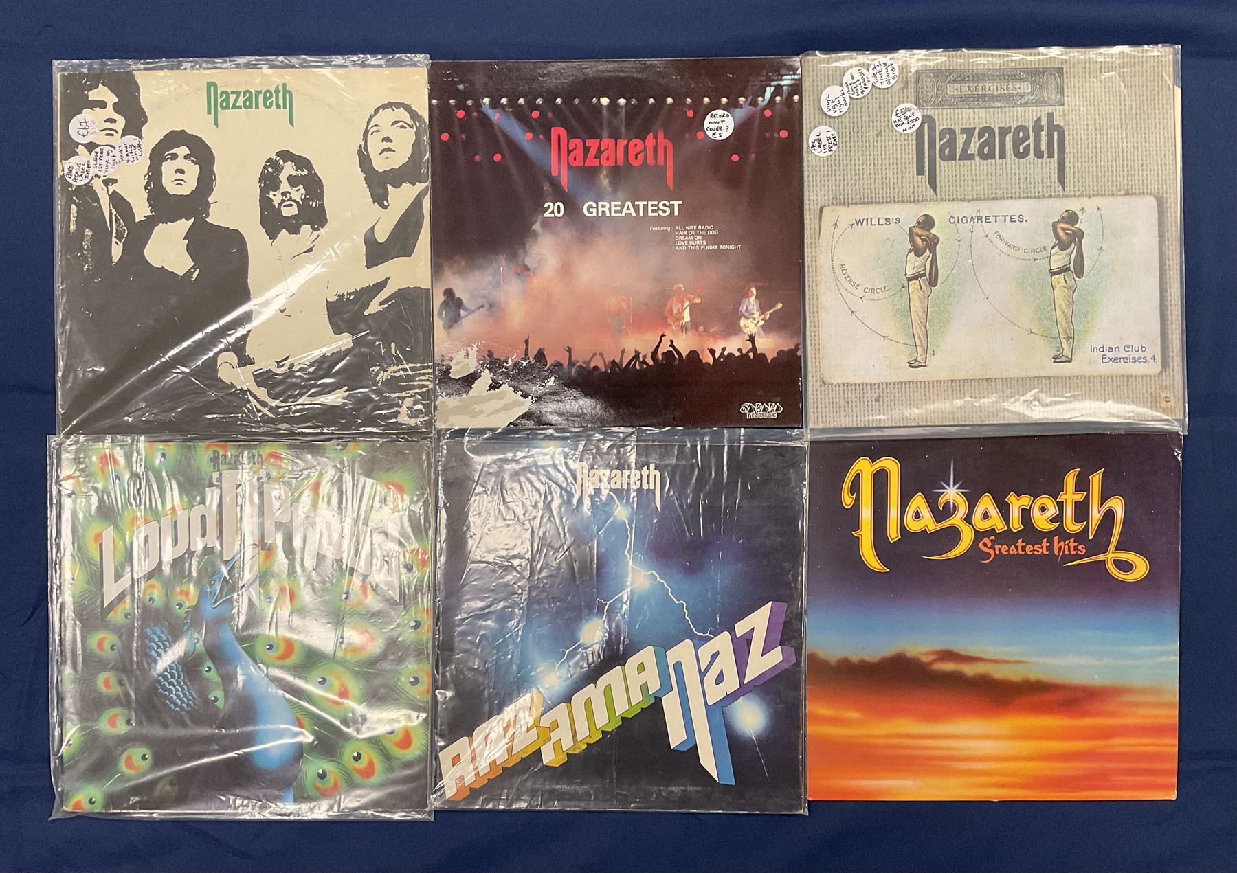 Nazareth vinyl LPs including 'Exercises', 'Raz Ama Naz', 'Loud 'N' Proud' etc (6)