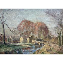 Gordon Clifford Barlow (British 1913-2005): A Wharfedale Farm, oil on board partially sign...