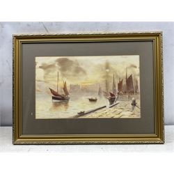 Joseph Eaman (British 1853-1907): View to Scarborough with Grand Hotel, watercolour signed 28cm x 47cm; Harry Wanless (British c1872-1934): Scarborough Castle and Harbour, watercolour signed 23cm x 32cm (2)