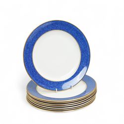 Aynsley Sheraton pattern dinner service comprising eight dinner plates, eight dessert plates, seven soup bowls, eight side plates and oval meat plate (32)