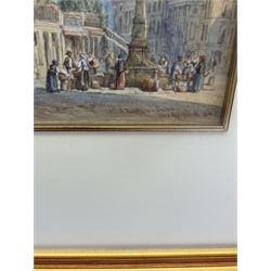 Thomas Robert Macquoid (British 1820-1912): 'A Fountain - Bern', watercolour signed titled and dated '86, 30cm x 22cm 