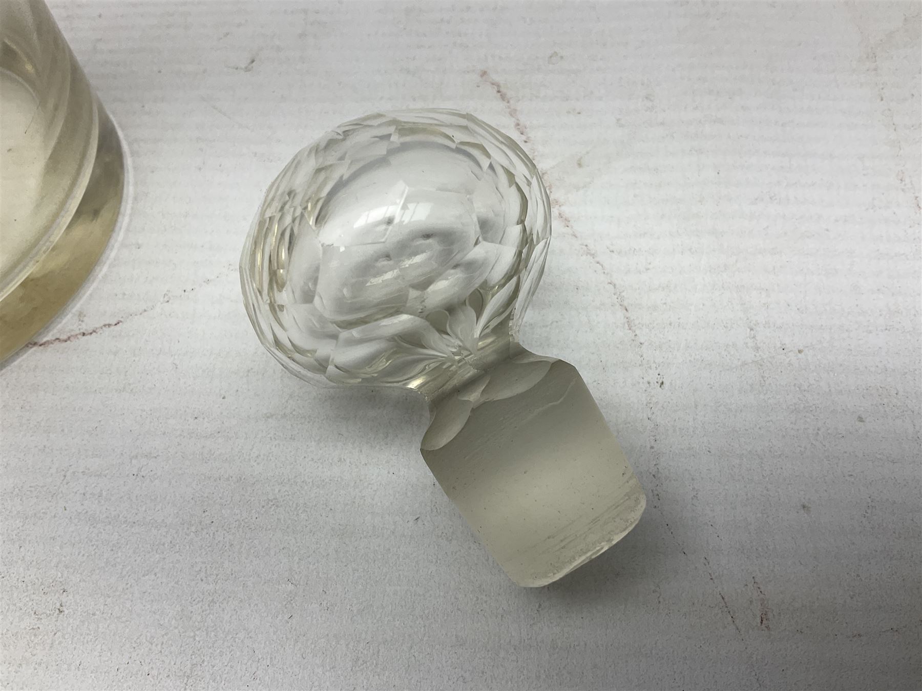 Three Victorian apothecary chemist bottles complete with labels and glass stoppers, H22cm