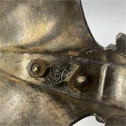 Silver plated centrepiece, with a triform base formed as three Hippocampus with beaded detail, numbered 3682 to the base, H18cm 