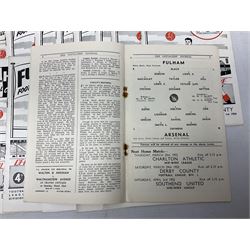 Fulham F.C. programmes - twenty-seven home matches 1949/50 - 1957/58; and two photocopies of memorabilia items