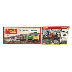 Tri-ang Hornby '00/H0' gauge - RS51 set 'The Freightmaster' with BR Class 31 diesel locomotive No. D5572, in lined green livery and seven freight wagons including box van, open wagon, tank wagon, guard's van, etc. and  quantity of track; boxed with inner packing trays; and Hornby R1015 Industrial Freight Set with 0-4-0 tank locomotive No.105 and three wagons; boxed (2)