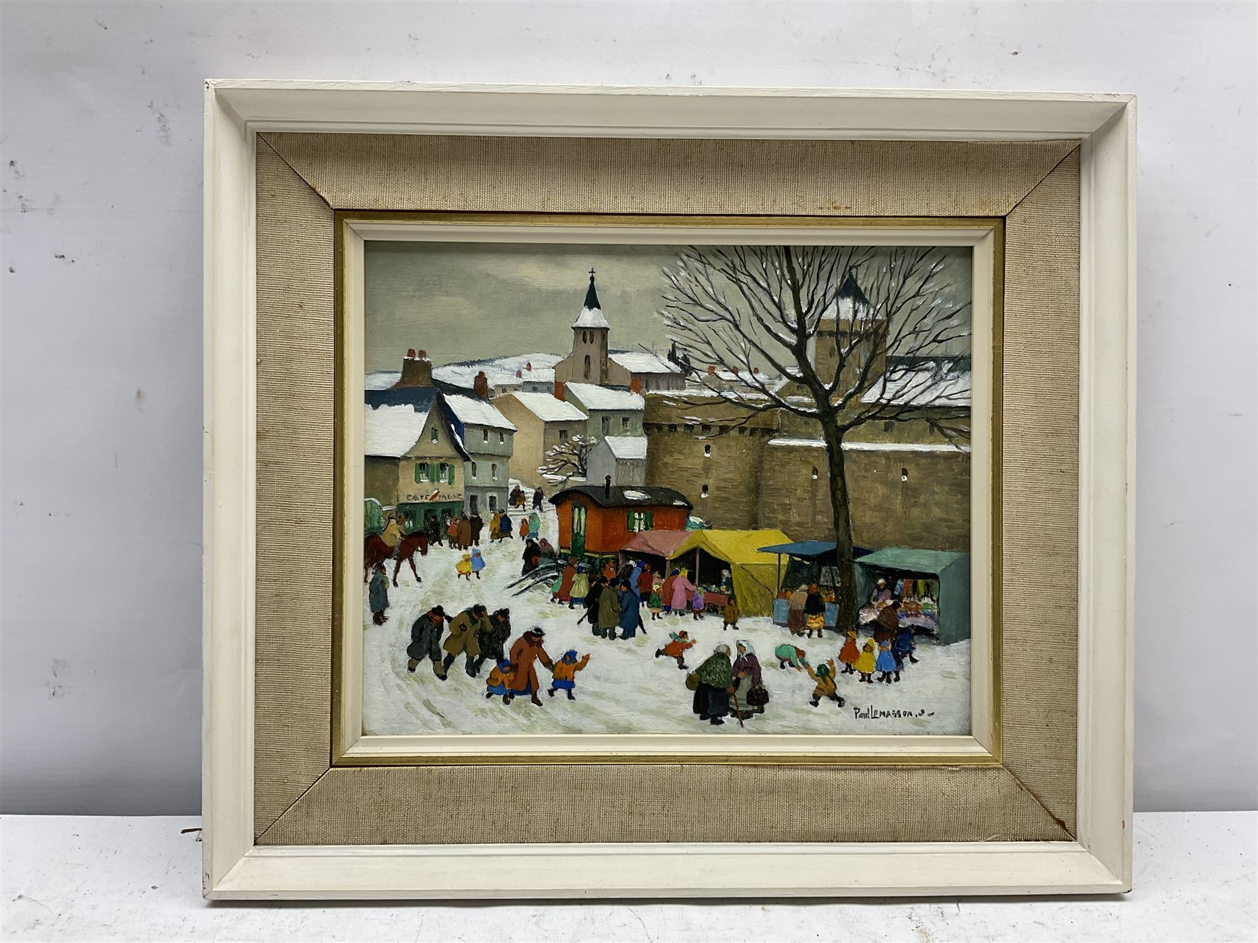 Paul Lemasson (French 1897-1971): Market Day, oil on board signed 21cm x 26cm