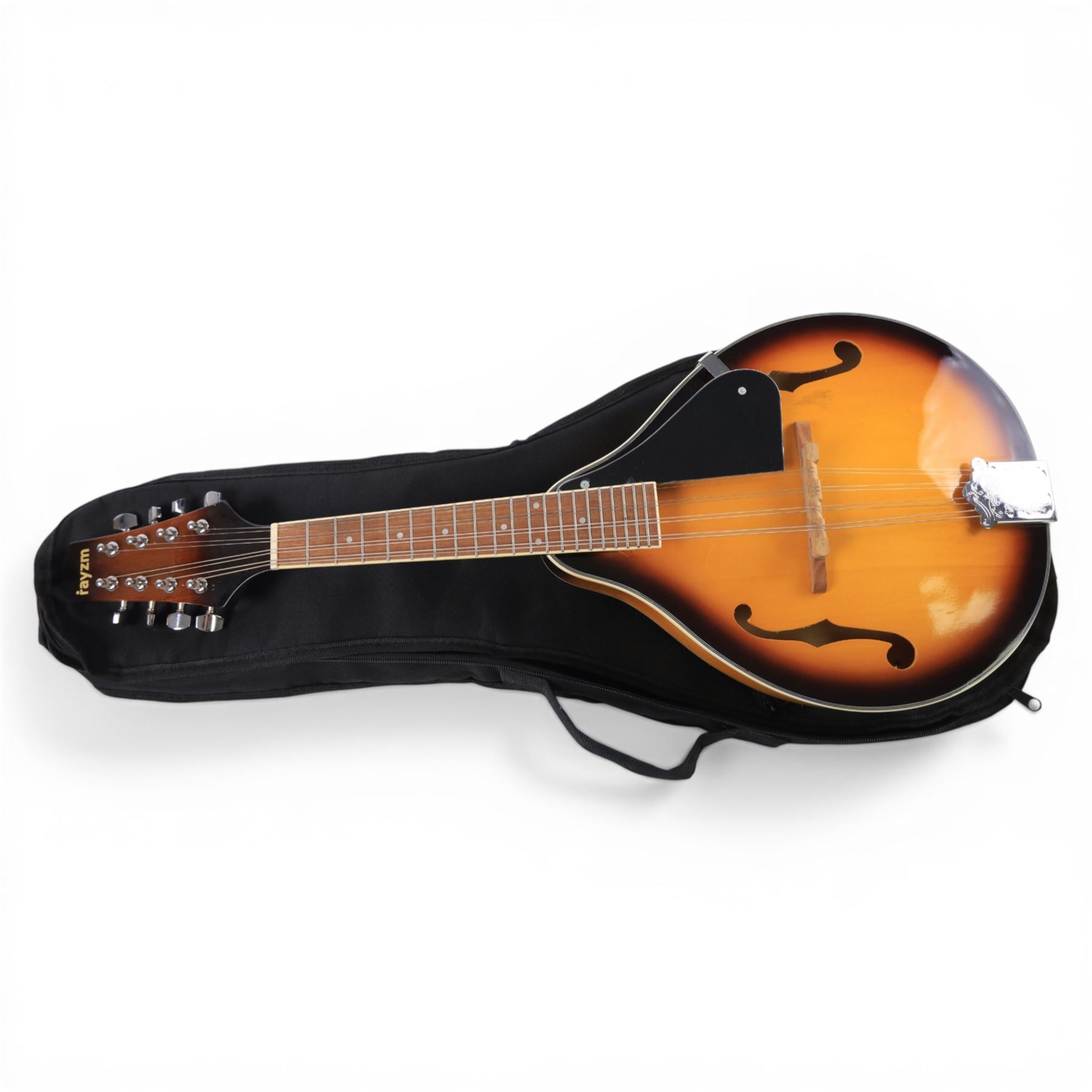 Rayzm mandolin and a student violin, both cased