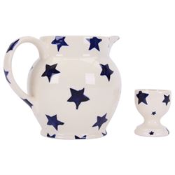 Emma Bridgewater Blue Stars dinnerwares, including nine dinner plates, three serving dished, jug, etc, together with six items in the Toast and Marmalade pattern  