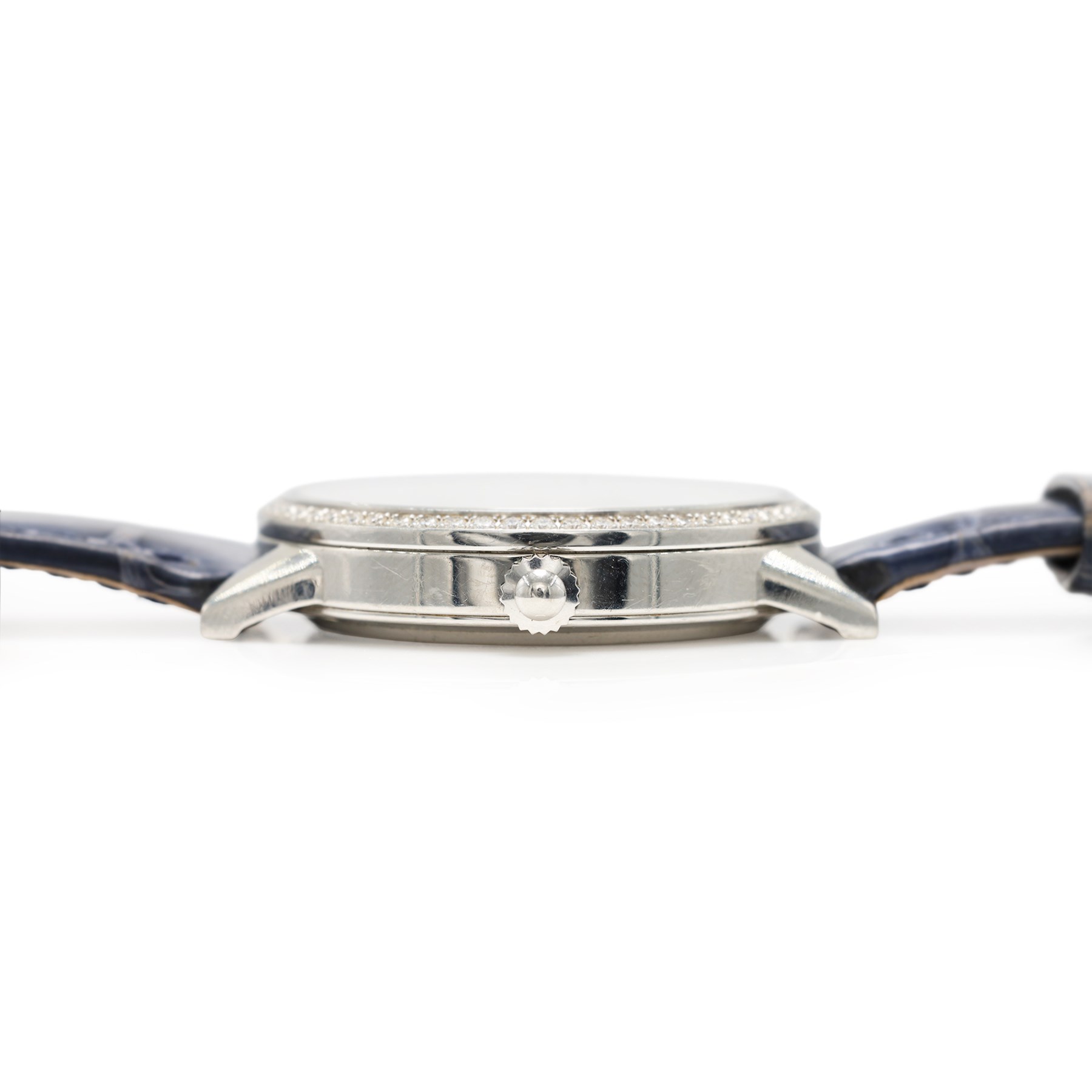 Jaeger-LeCoultre Rendez-Vous Night & Day ladies stainless steel diamond automatic wristwatch, Ref. 344.8.37.S, silvered dial with Arabic hour markers, on blue leather strap with fold-over clasp, boxed with original receipt dated 2019