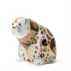 Royal Crown Derby Beaver and Bulldog paperweights, each with gold stopper, boxed (2)